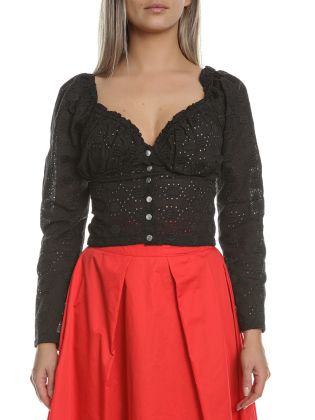 EMBROIDERED CABARET TOP 3440