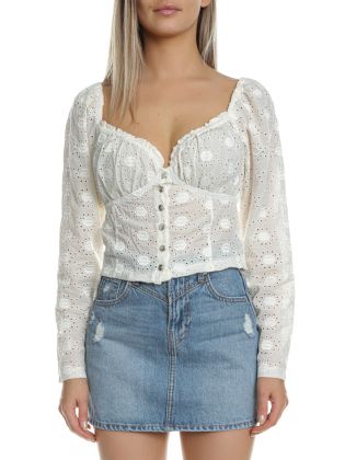 EMBROIDERED CABARET TOP 3440