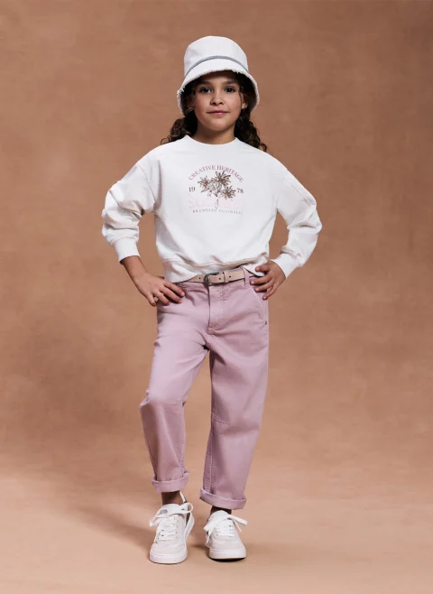 Суитшърт с принт Brunello Cucinelli Kids 4-6 — снимка 5