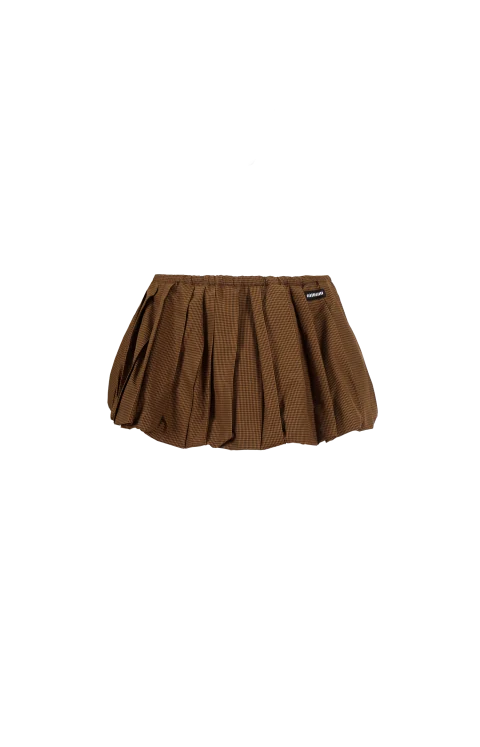 Mini Pleated Skirt with Gingham Check