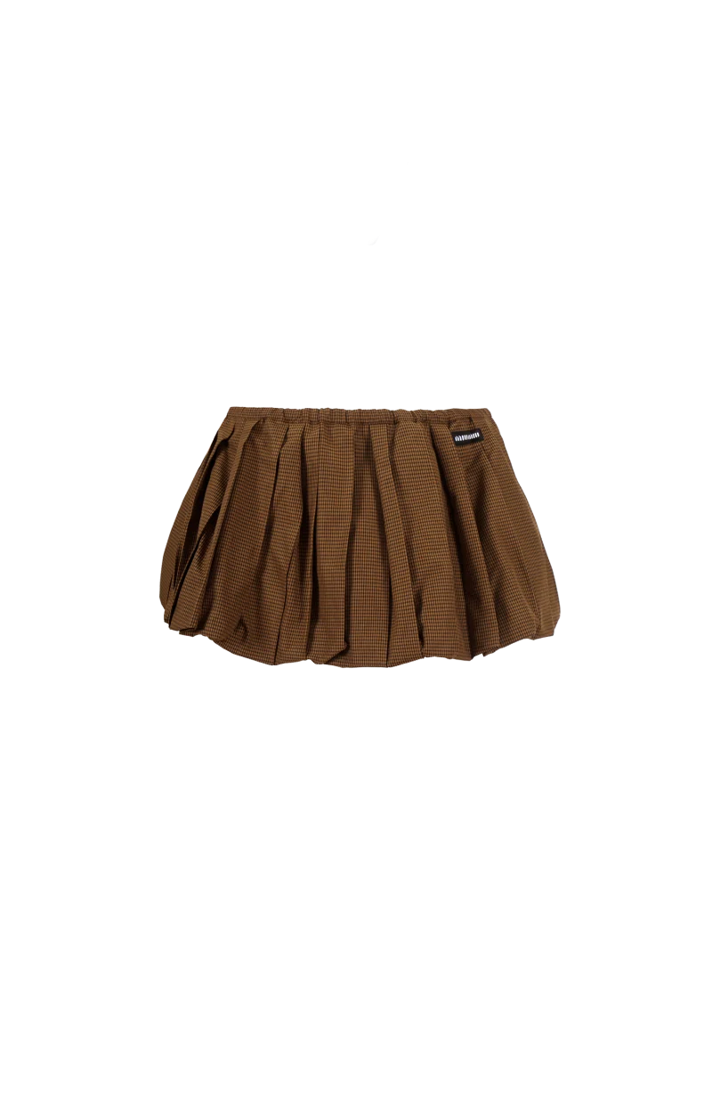 Mini Pleated Skirt with Gingham Check