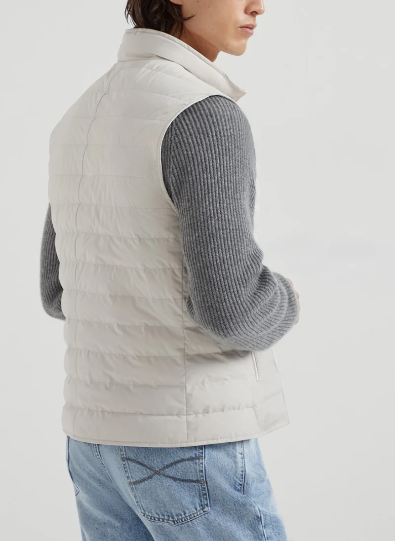 Капитониран елек от тафта Brunello Cucinelli — снимка 3
