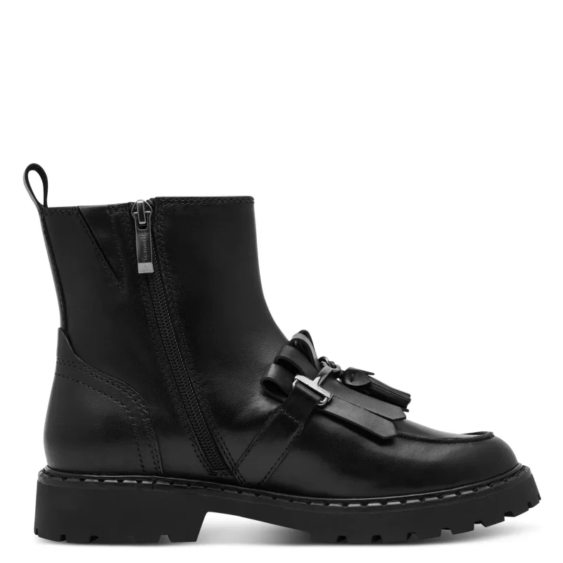 Дамски Равни Боти TAMARIS – 1-25493-47-003 BLACK LEATHER — снимка 2