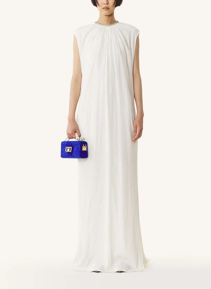 Дълга рокля с декоративни кристали Lanvin