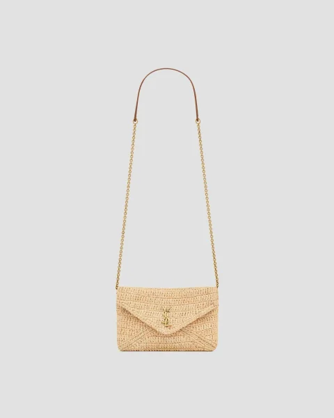 Cassandre Chain Pouch in Raffia