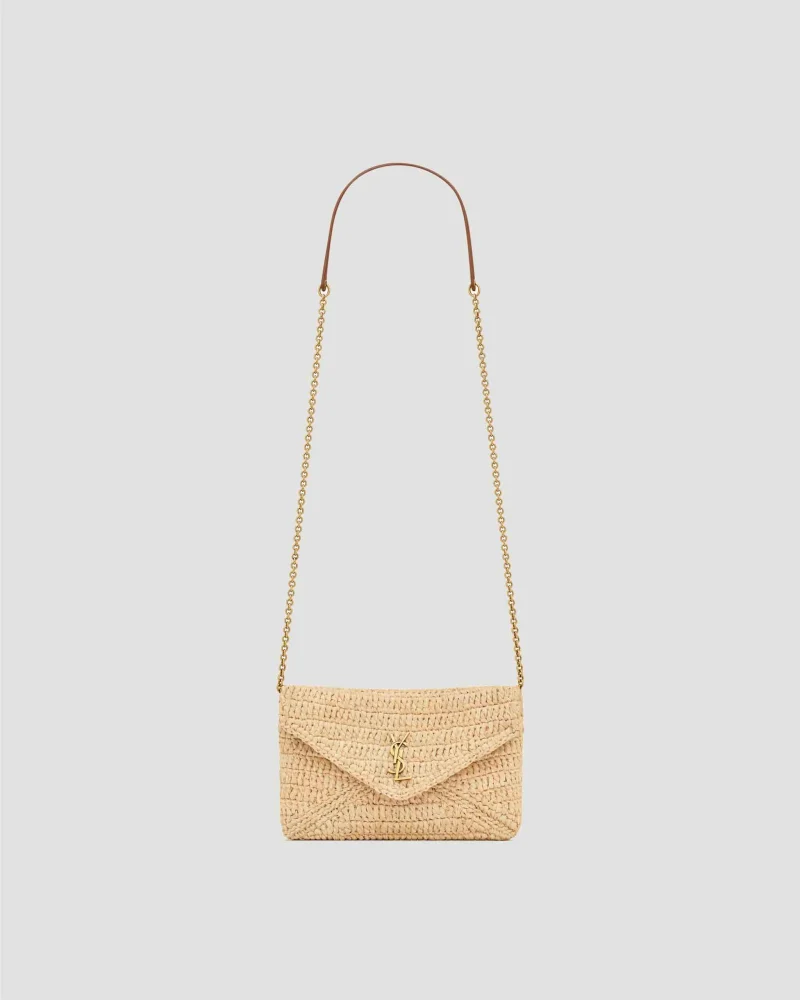 Cassandre Chain Pouch in Raffia