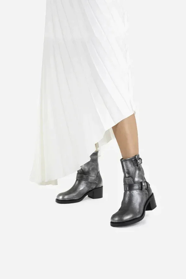New Camperos Gunmetal Biker Booties — снимка 2