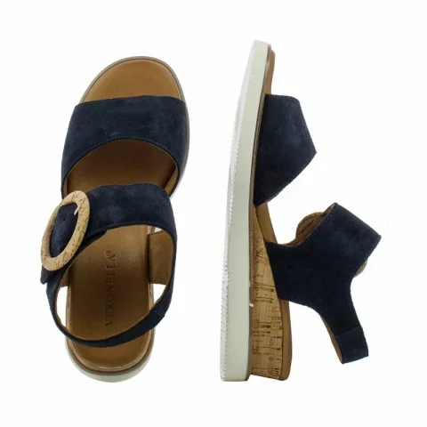 Дамски Сандали На Платформа VERONELLA – 030-159-3374 NAVY SUEDE — снимка 5