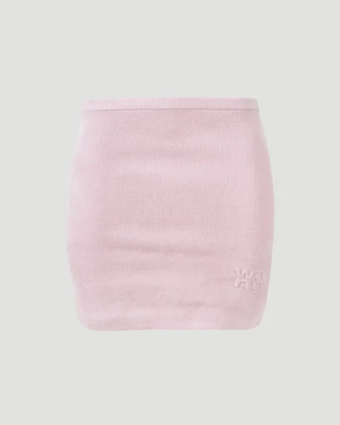 Logo Embossed Miniskirt in Light Pink