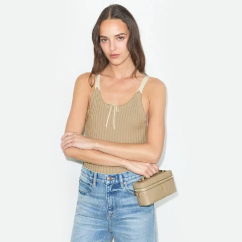 Дамска бежова чанта Charlie TORY BURCH — снимка 8