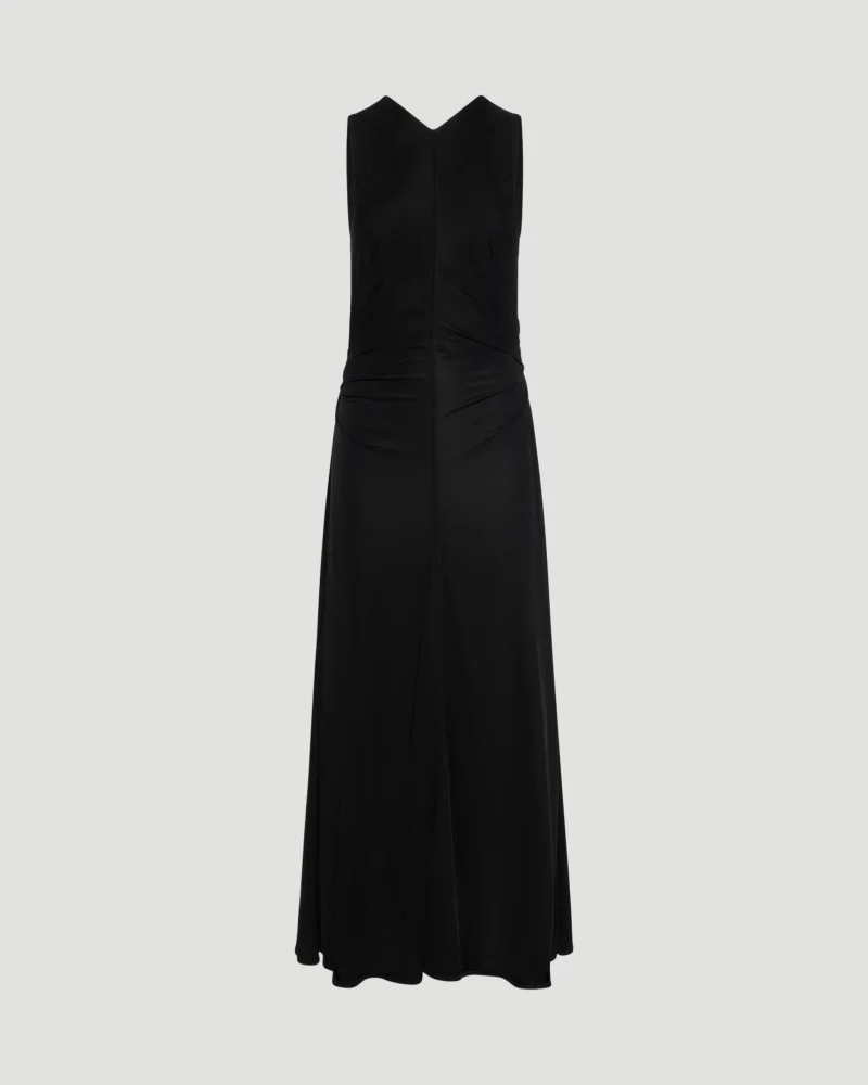 Viscose Jersey Long Dress with Knot Ring