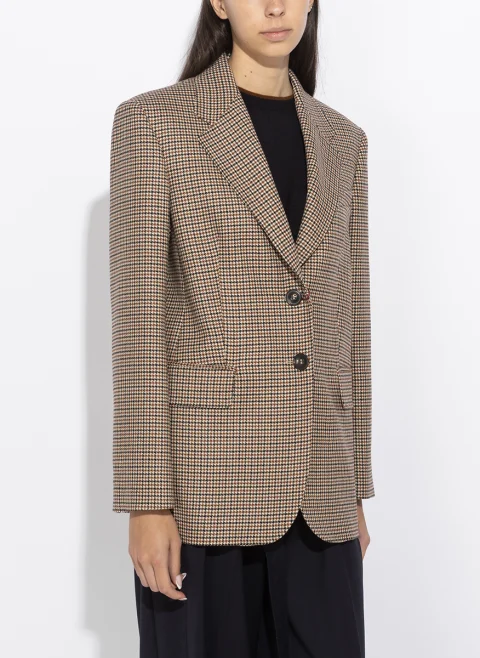 Сако от 100% фина вълна 'Houndstooth' Max Mara Studio Mstsalice — снимка 5