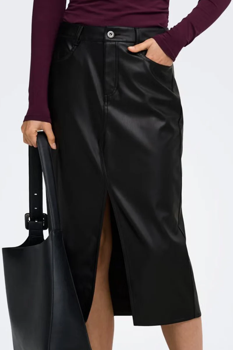 Пола Onlbitten Faux Leath Pencil 15373299 C-N10 black — снимка 2