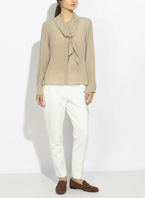 Копринена риза с шал Max Mara Mxmdry — снимка 3