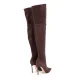 Дамски кафяви чизми с ток "Blade" Casadei — снимка 4