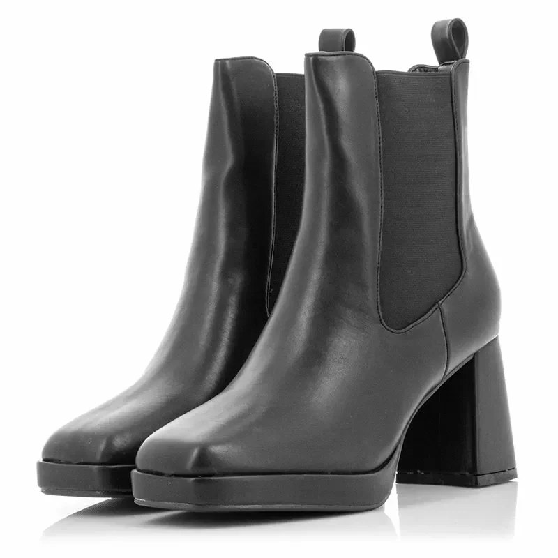 Дамски Боти На Ток QUEEN HELENA – ZM9227-BLACK PU — снимка 3