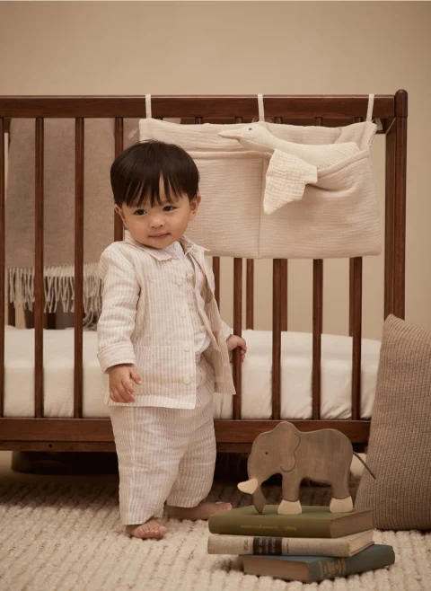 Раиран елек от лен Brunello Cucinelli Kids 24-36M — снимка 5