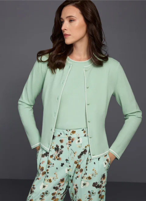 Фин пуловер с къс ръкав Marc Cain Collections — снимка 6