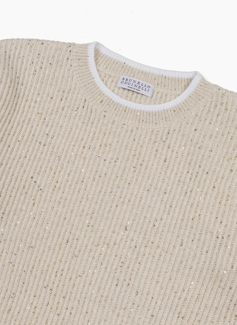 Рокля с тюл 'Diamond yarn' Brunello Cucinelli Kids 8-10 — снимка 3