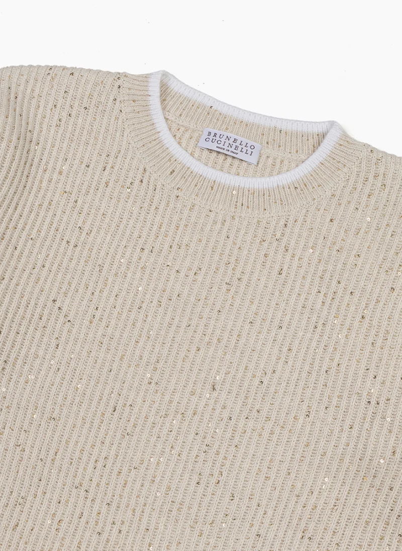 Рокля с тюл 'Diamond yarn' Brunello Cucinelli Kids 8-10 — снимка 3