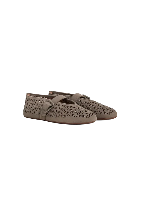 Ballet Flats in Vienne Suede with Eyelets — снимка 2
