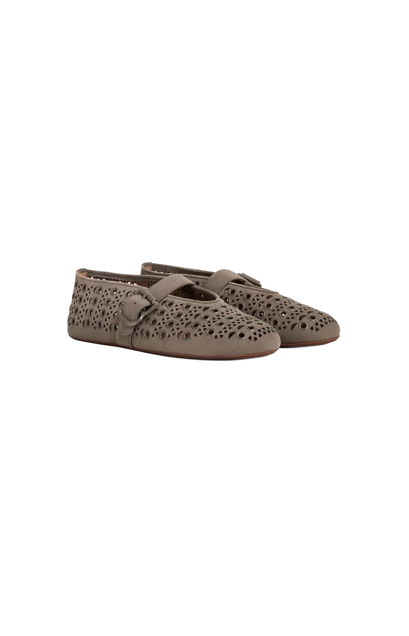Ballet Flats in Vienne Suede with Eyelets — снимка 2
