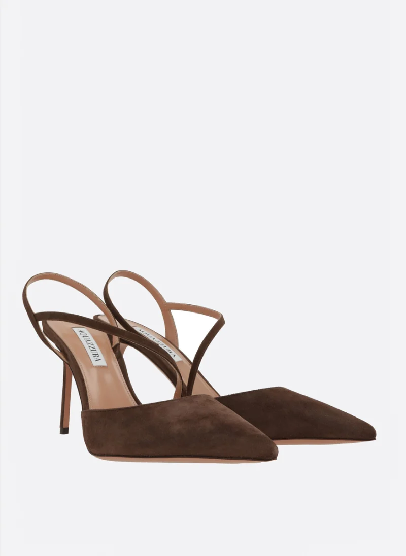 Обувки на ток от велур 'Dynasty' Aquazzura — снимка 2