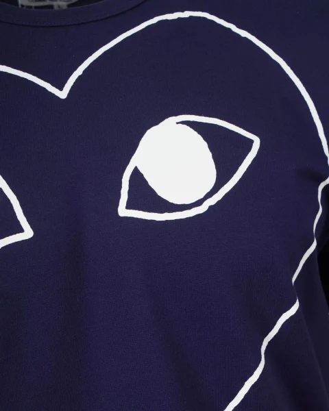 White Heart Logo T-Shirt in Navy — снимка 2