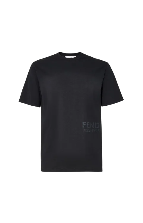 T-Shirt with Stencil Logo Print in Black