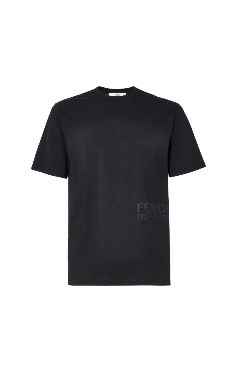 T-Shirt with Stencil Logo Print in Black