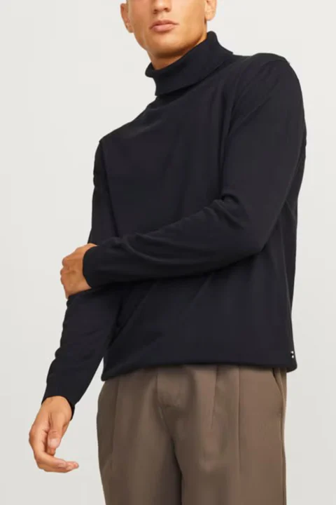 Плетено Jjebasic Roll Neck 12258051 C-N10 black — снимка 2