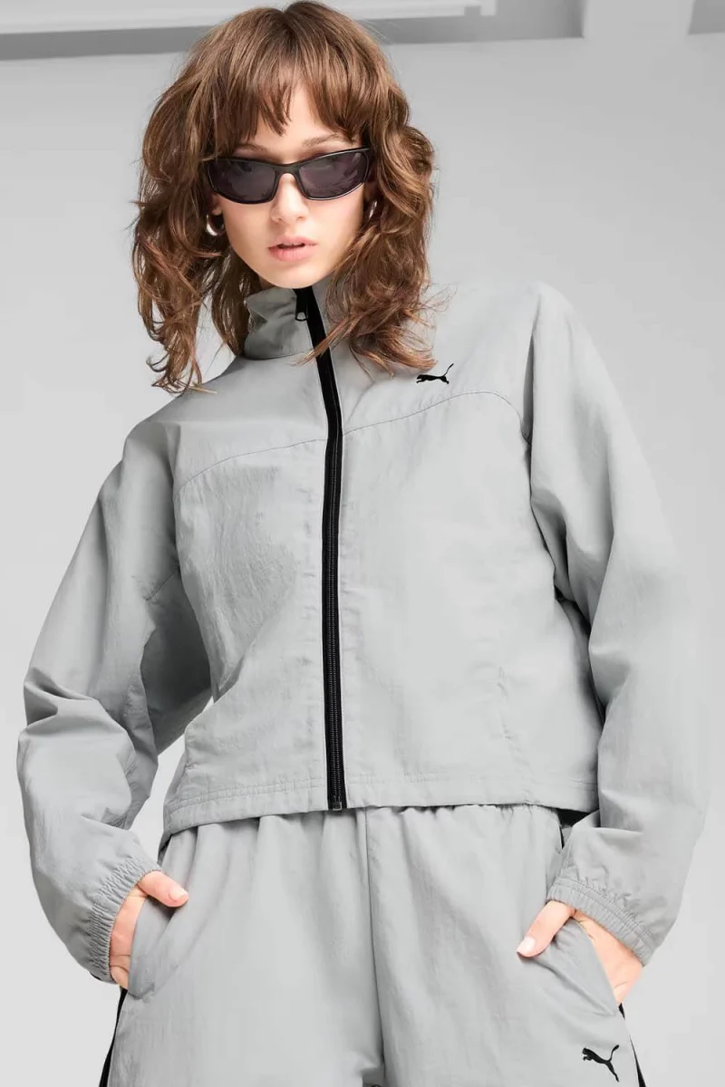 Яке Dare To Oversized Zip-Off Woven 629807 10 flat light gray — снимка 2
