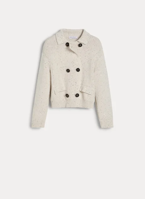 Двуредна жилетка с пайети Brunello Cucinelli Kids 8