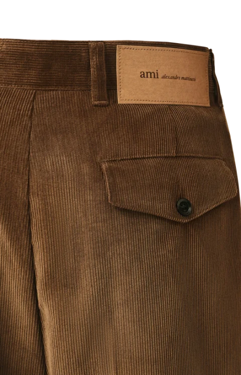 Brown Carrot-Fit Corduroy Cotton Trousers — снимка 2