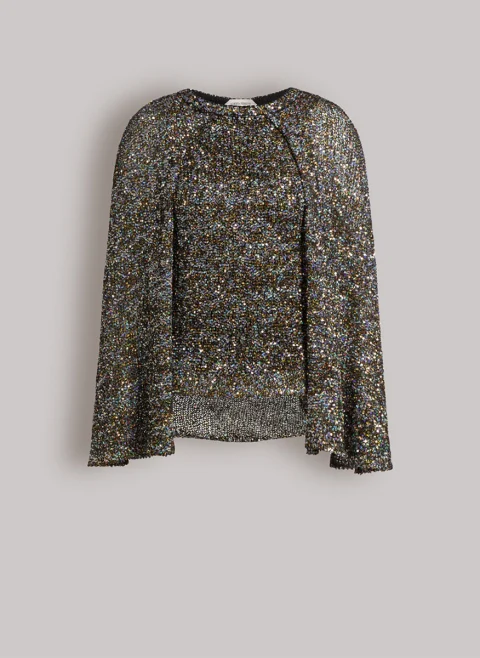 Блуза с пайети 'Cape effect' Alberta Ferretti — снимка 4