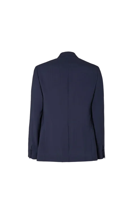 Dark Blue Wool Canvas Blazer — снимка 3