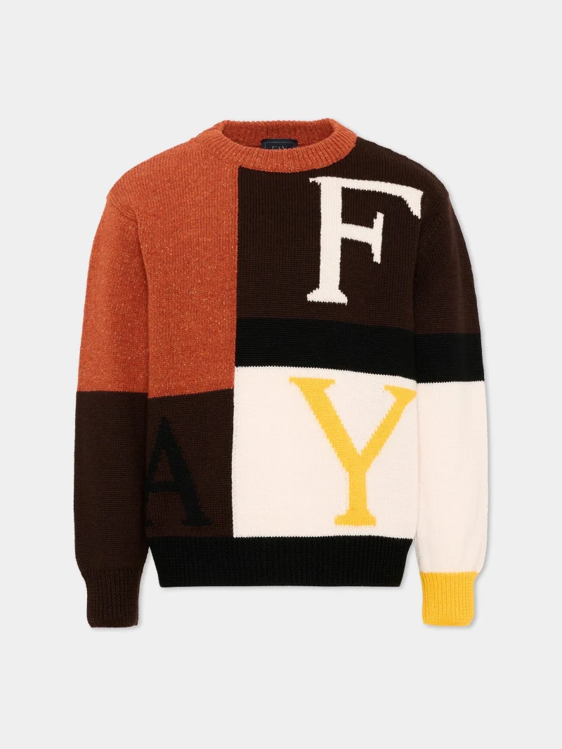 Пуловер от вълна 'Color block' Fay