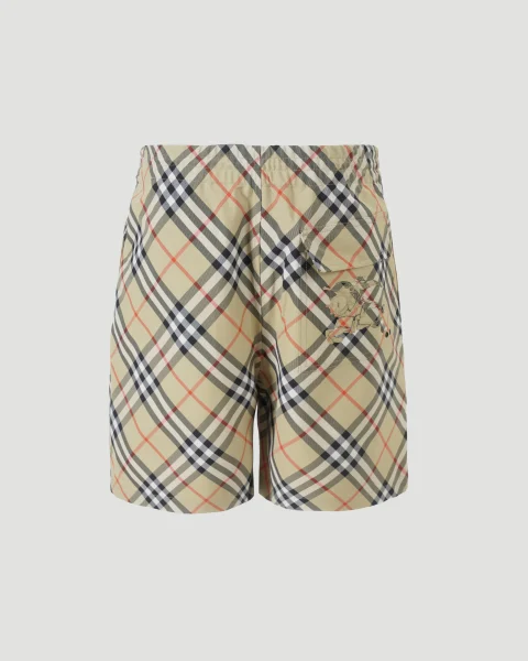 Beige Shorts with Check Pattern — снимка 2