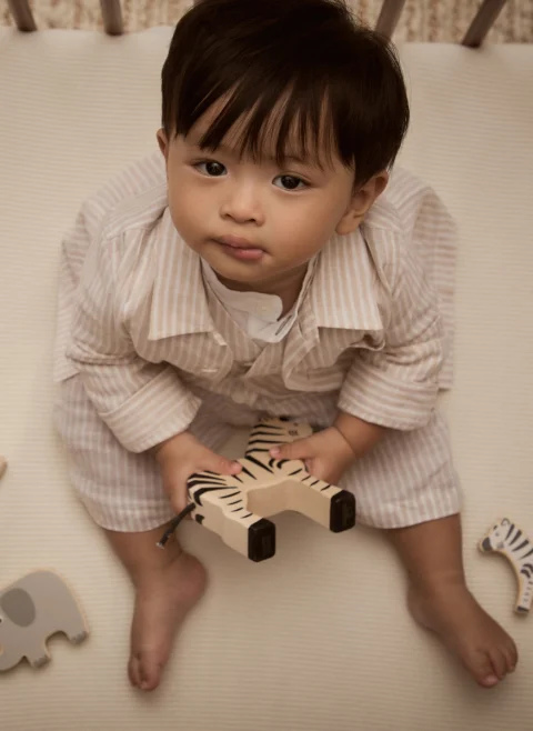 Раирана риза от лен Brunello Cucinelli Kids 24-36M — снимка 5