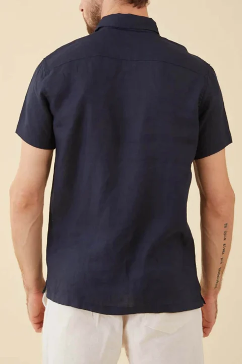 Риза Core Linen 180572 SC401 night — снимка 2