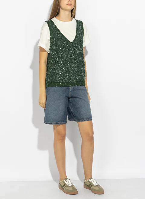 Топ с пайети Weekend Max Mara Wkdmilord — снимка 1