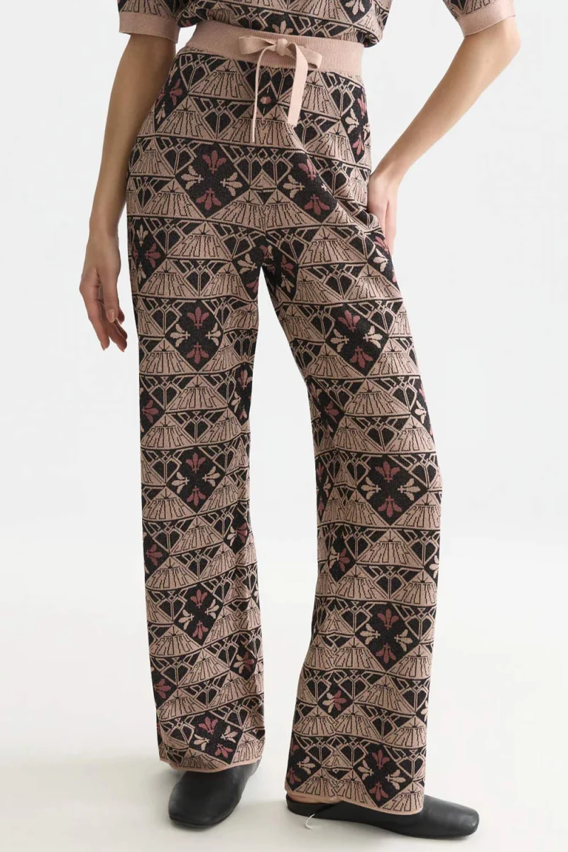 Долнище Monogram Jacquard Relaxed Fit ULH01496F 654 rose dust — снимка 2