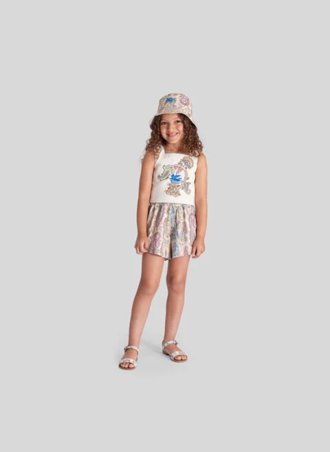Къс панталон с цялостен принт Etro Kids — снимка 3