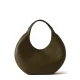 Дамска зелена чанта Full Moon Hobo Bag BORBONESE — снимка 2