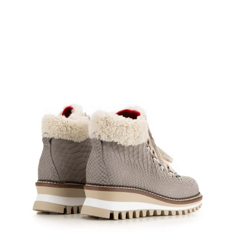 Дамски сиви боти с вълна New Italia Shoes — снимка 7
