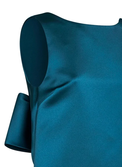 Сатенена рокля с панделка Max Mara Msescalata — снимка 3