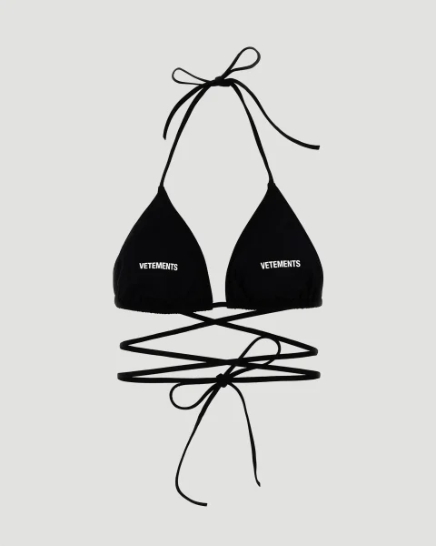 Triangle Cup Bikini Top in Black