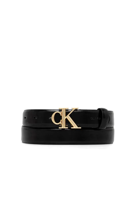 Колан Round Ck Buckle Smooth LV04F7074G YIH black/antique light gold
