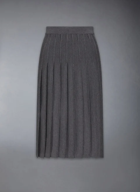 Плисирана пола с коприна Thom Browne — снимка 6