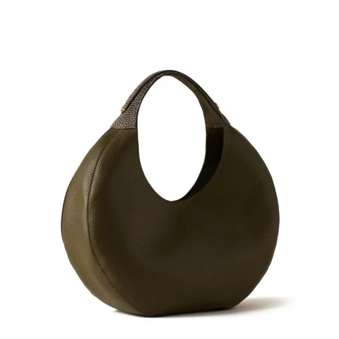 Дамска зелена чанта Full Moon Hobo Bag BORBONESE — снимка 5